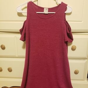 Sm Pink Long Shirt with cutout sleeves